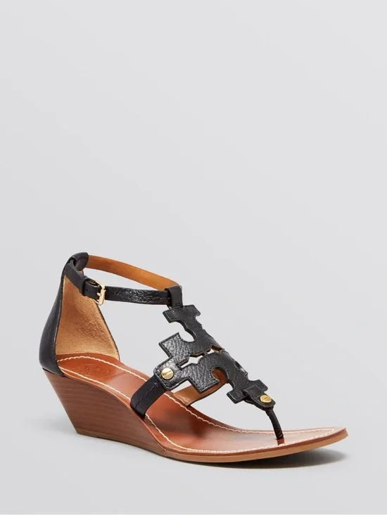 Tory Burch Phoebe Wedge Sandals Black