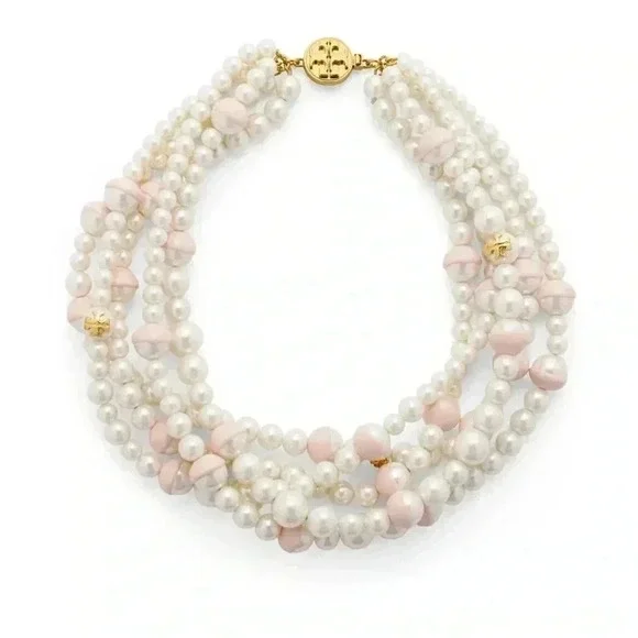 NWOT Rare Tory Burch Dipped Evie Pearl Statement Necklace