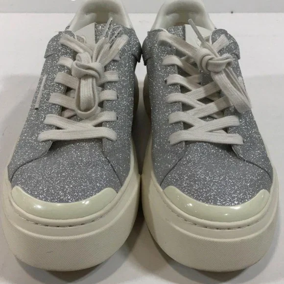 Tory Burch Ladybug Silver Glitter Women's Sneakers Size 8M
