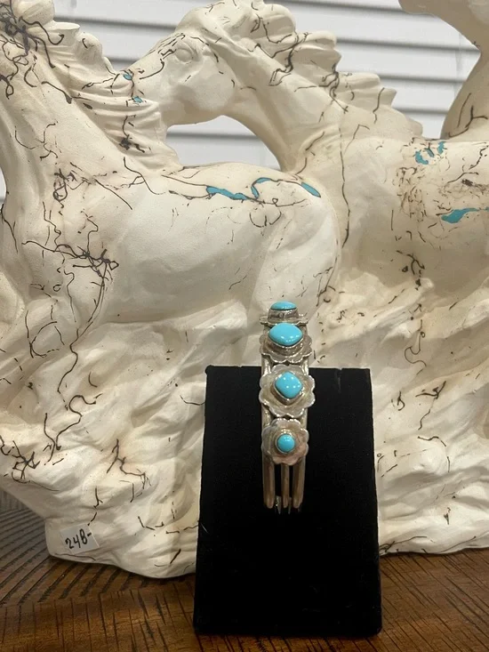 Turquoise Sleeping Beauty Sterling Silver Cuff Bracelet
