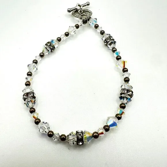 Unbelievable AB Crystal with silver tone‎ accented bracelet!