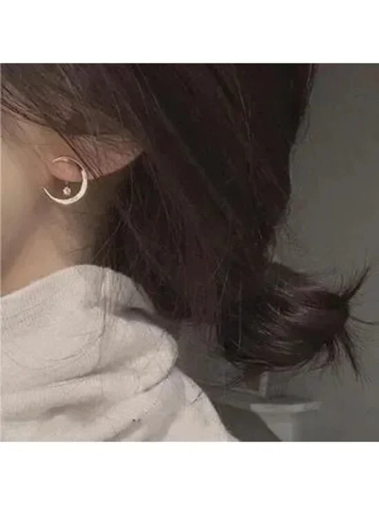 Gold Moon Star Earrings