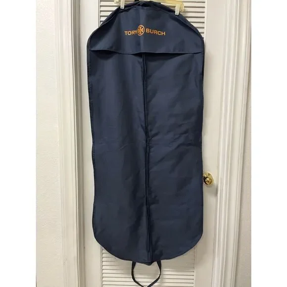 EUC✨Tory Burch Navy and Gold Logo Garment Bag