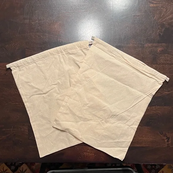 Set of 2 Tory Burch Drawstring Cotton Dust Bags, Approx 12” Wide x 14.5” Tall