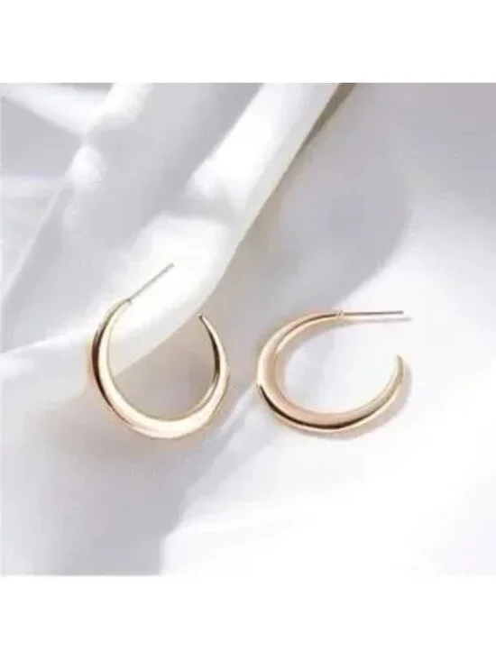 Gold 14k Gold Plated Cuff Hoop Earrings
