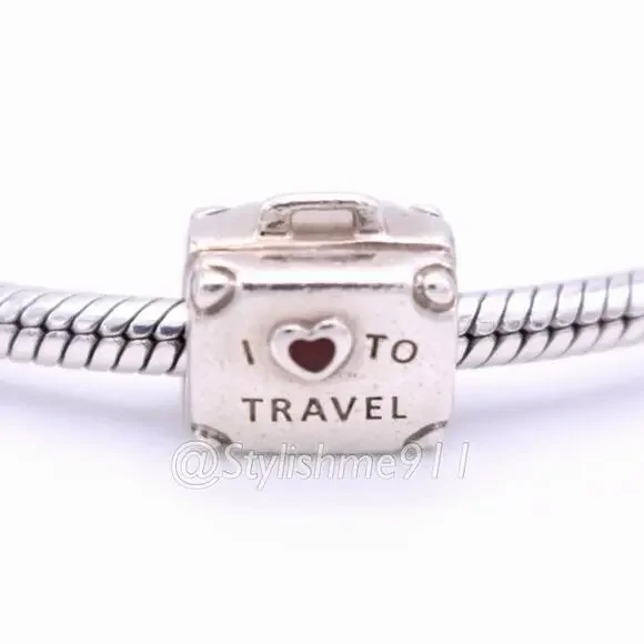 Authentic Pandora I Love To Travel Suitcase Airline Exclusive Retired Charm