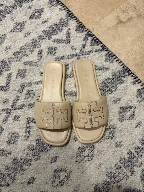 Tory Burch Logo Slide Sandals