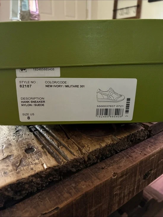 Tory Burch Hank Sneaker in New Ivory and Militare (Green)