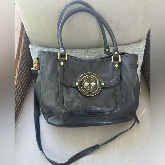 Tory Burch Leather Amanda Classic Hobo Crossbody Handbag