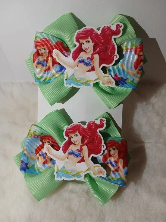 Hair Bows Set Priness Ariel