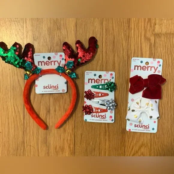 Scunci Christmas Hair Clips