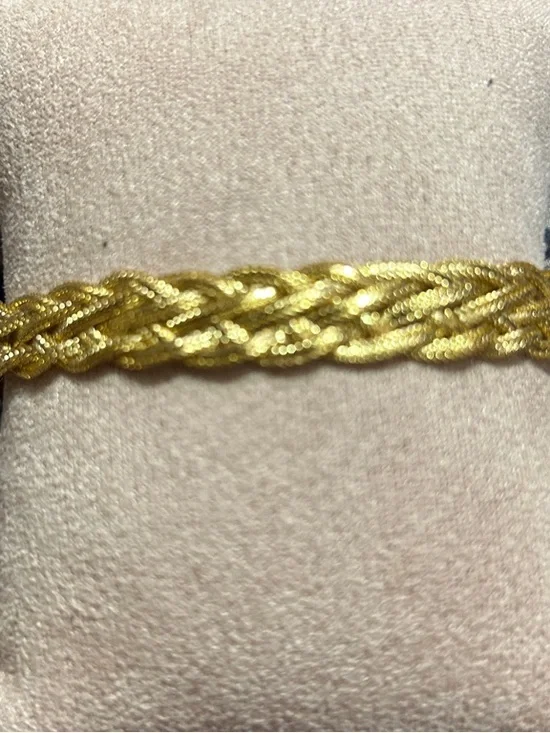 Gold Tone Braided Rope Bracelet NEW