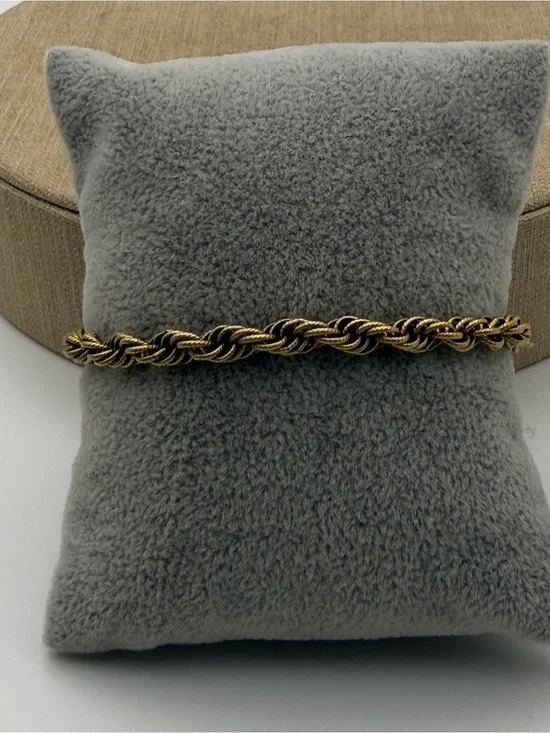 1/20-12k gold filled Gold-Tone Rope Chain Bracelet