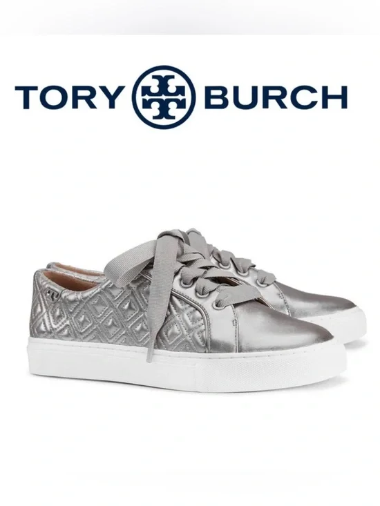 Tory Burch Marion Quilted Sneaker /Gunmetal/ size 10