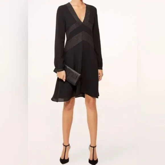NWT Tory Burch Varenne Tunic Dress Black 100% Silk Size 6 | $450‎ Retail