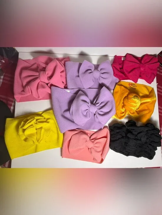 Little Loper's Headbands - Set of 8 Pink, Purple, Yellow, Coral, Black