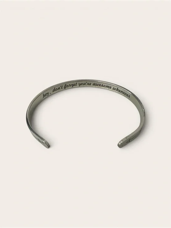 Inspirational Silver Cuff Bracelet