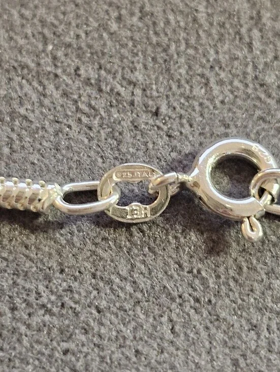 7 3/4 inch Sterling Silver Snake Chain Bracelet - Italy