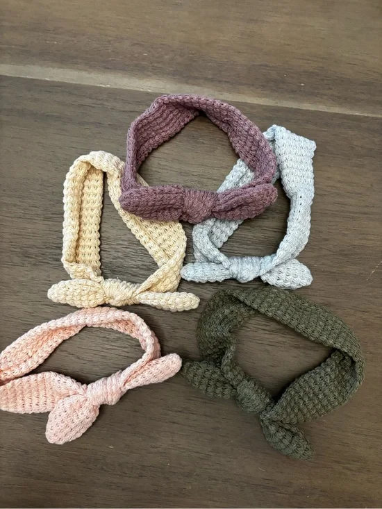 Baby Knotted Crochet Headband Set - Multicolor