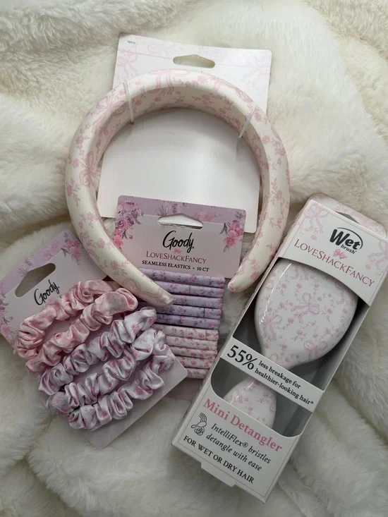 LoveShackFancy Kids Pink Floral Headband & Hair Accessory Set