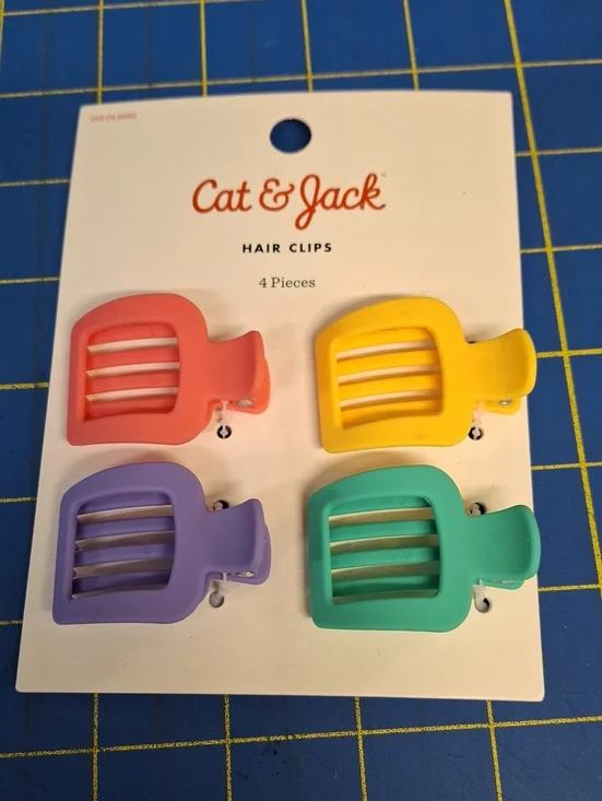 Cat & Jack Matte Mini Hair Claw Clips New - Coral, Yellow, Lavender, Teal