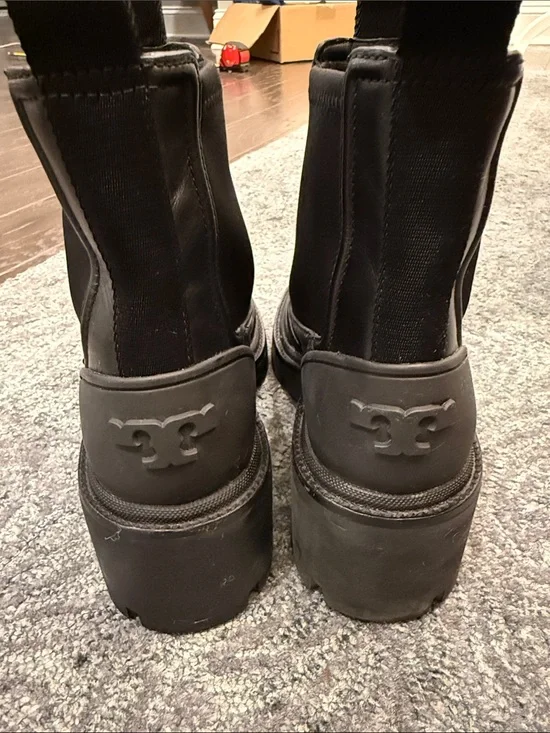 Title: Tory Burch Chelsea Lug Leather Ankle Boots – Black – Women's Size 7M