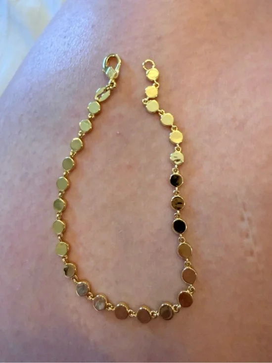 Gold-Tone Disc Link Bracelet for Women