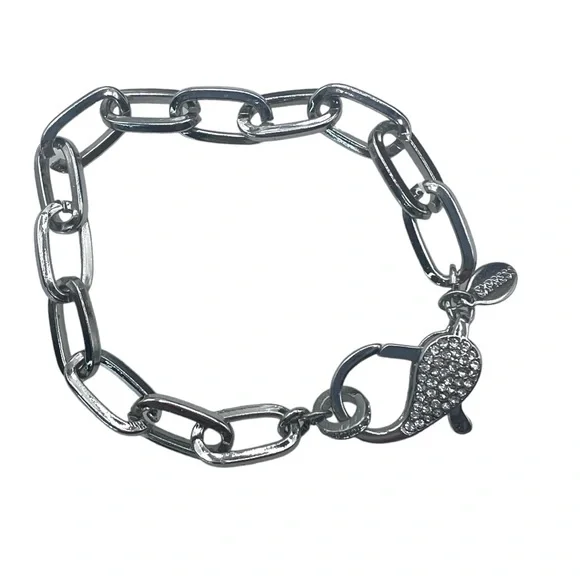 Express silver tone chain link bracelet.