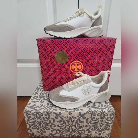 Tory Burch Good Luck Trainer Suede Sneakers Size 8.5