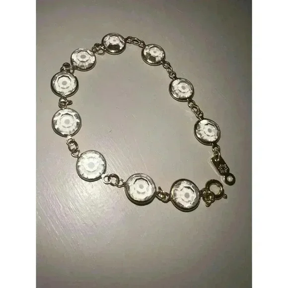 Vintage Gold Tone Clear Crystal Bracelet