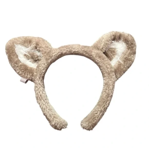 Great Wolf Lodge Wolf Brown Fuzzy Bear Ears Headband Gray