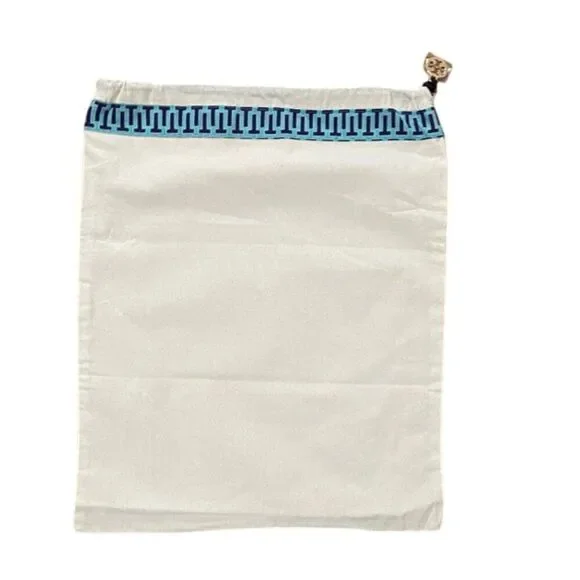 Tory Burch Cream Cloth Dust Bag Gold Tone Logo Charm 12x15