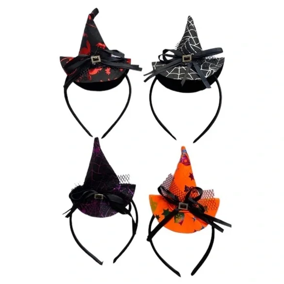 4 Pc Kids Girls Witch Hat‎ Head Bands