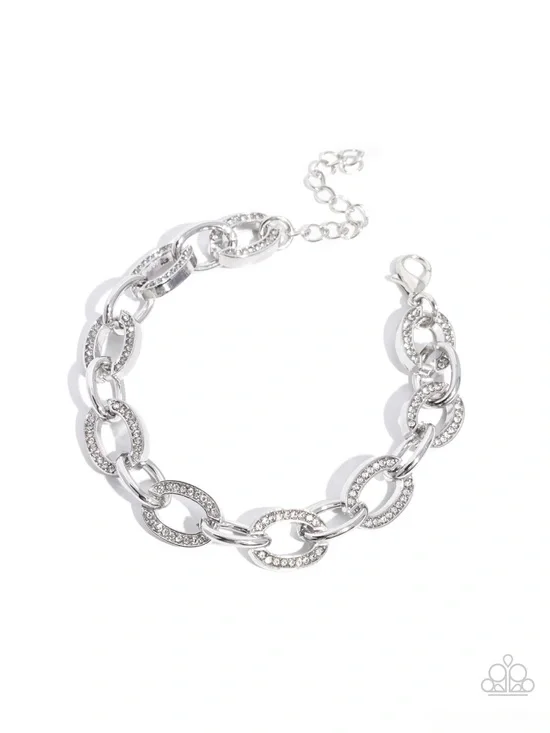 Silver Crystal Link Bracelet
