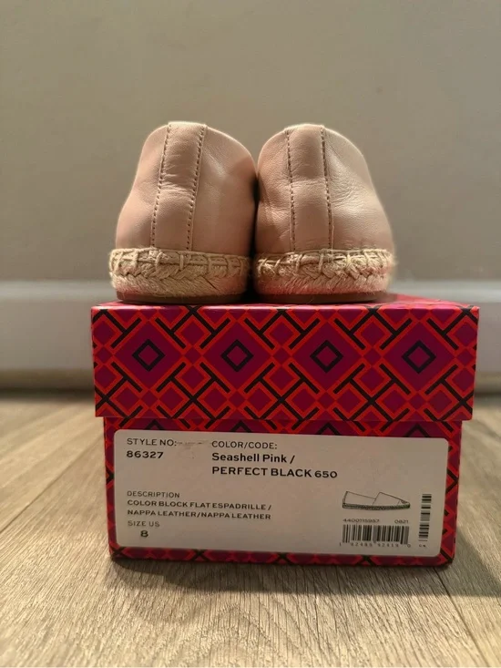 Tory Burch Seashell Pink Leather Espadrilles