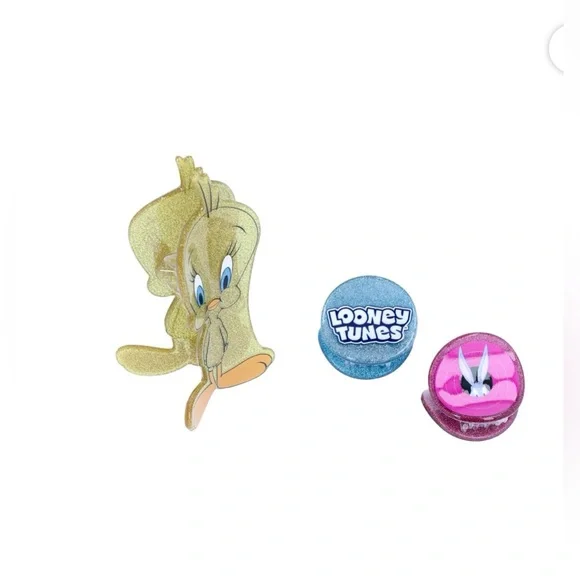 🔴 3/$12 Looney Tunes‎ Tweety and Bugs Bunny Hair Claw 3-Piece Set!