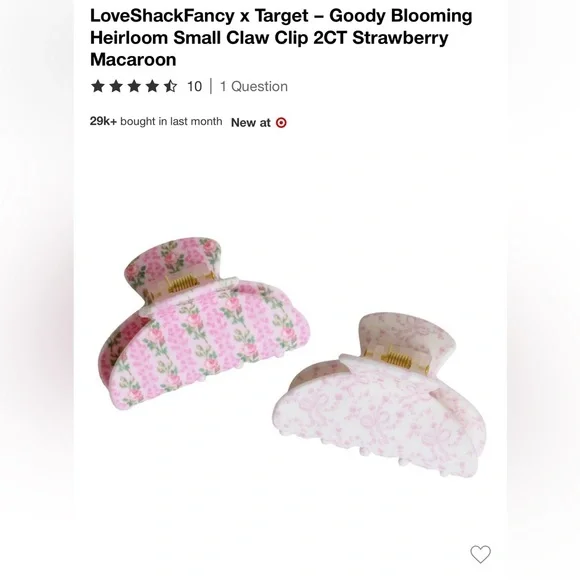 Love shack fancy x Target goody claw clips set