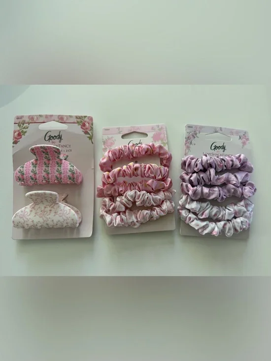 LoveShackFancy x Target Pink & Lavender Scrunchies and Clip Set