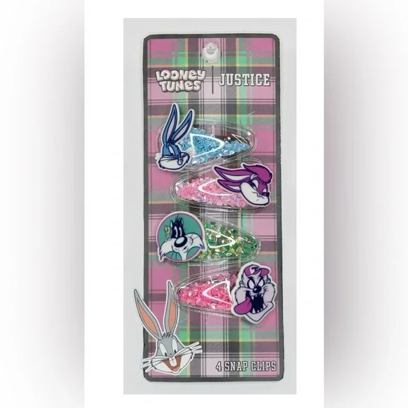 🔴‎ 3/$12 Looney Tunes Snap Hair Clips Set!
