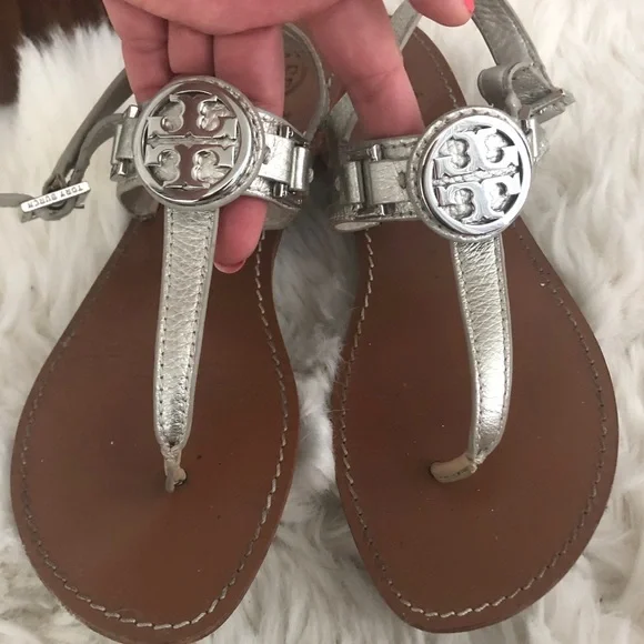 Tory Burch Cassia Pewter Sandals