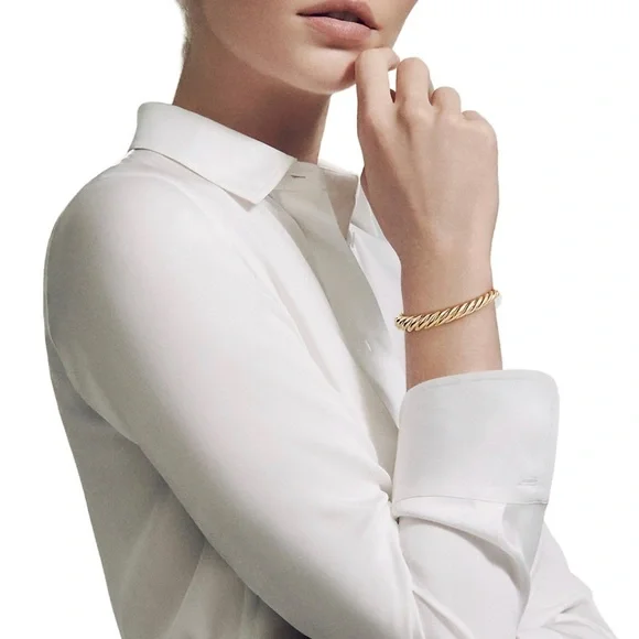 David Yurman Pure Form Cable Bracelet in 18K Yellow Gold/9.5mm