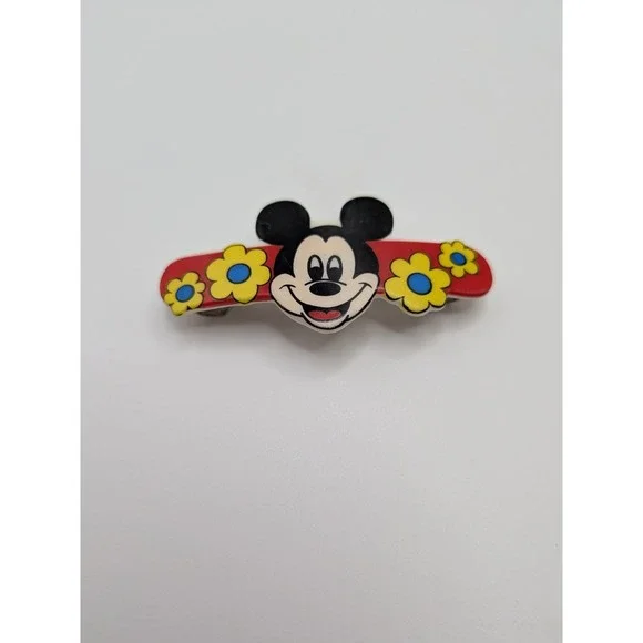 Girl's Vtg Disney Mickey Mouse Hair Barrette Tight‎ Clip 90s Flowers