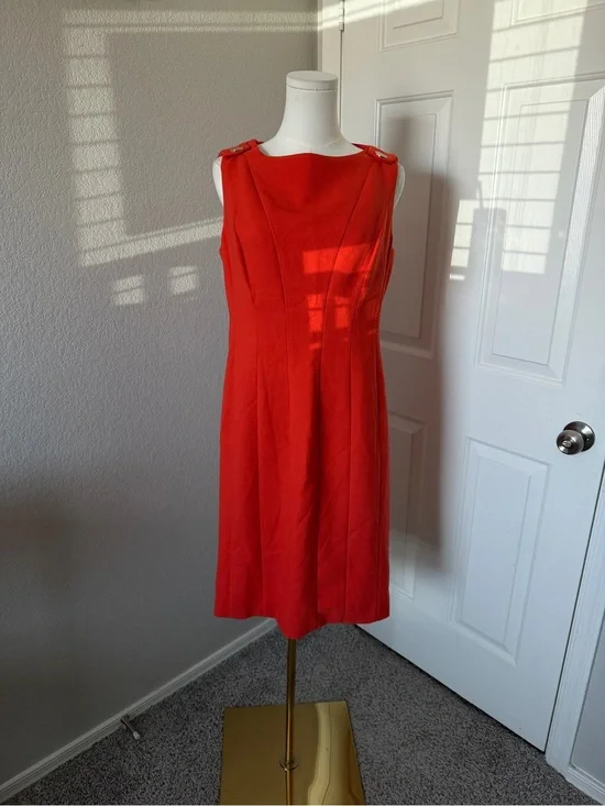 Tory Burch Vibrant Red Sleeveless Shift Dress