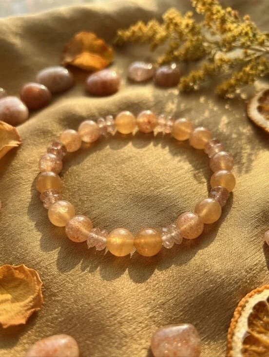 Sunstone/Strawberry Quartz Bracelet