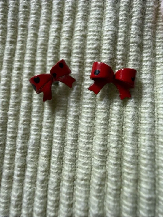 Red Bow Stud Earrings - Kids Accessories