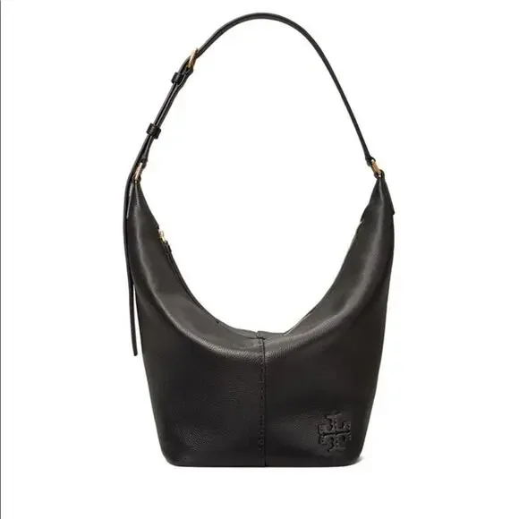 TORY BURCH McGraw Black Leather Bucket Bag