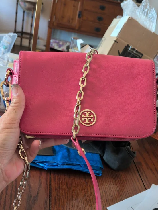Tory Burch Robinson Mini Chain Crossbody Hot Pink