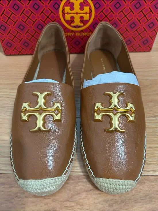 Tory Burch ELEANOR ESPADRILLE flats in Calf leather in brown (bourbon/gold)