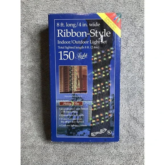 MultiColor 150 Light Sets Indoor/Outdoor Ribbon Style Tree Lights Holiday‎ Time