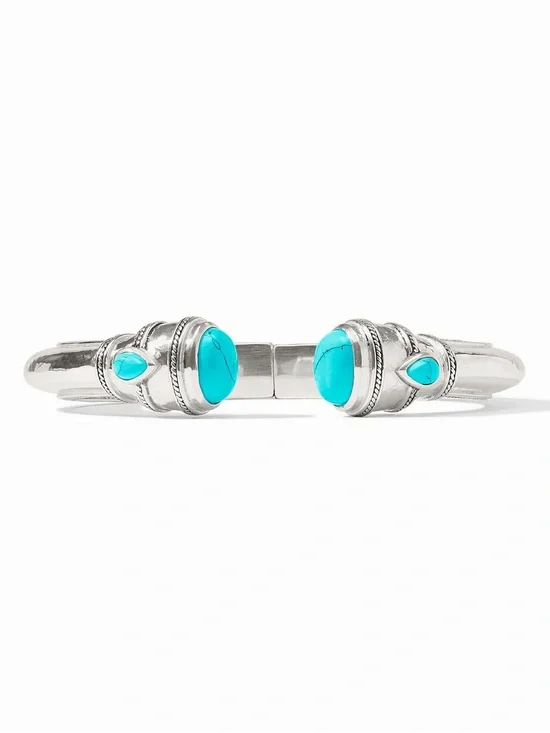 Julie Vos Silver Cuff Bracelet with Turquoise Stones